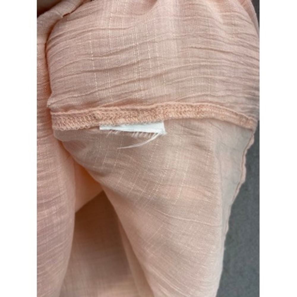 Style & Co Shirt Womens Sz M Boho Embroidered Blouse Peach Lace Mesh V-Neck - Picture 8 of 10